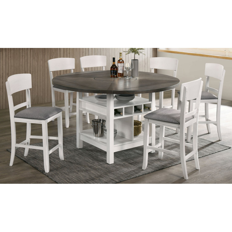 Counter height round discount dining table for 6